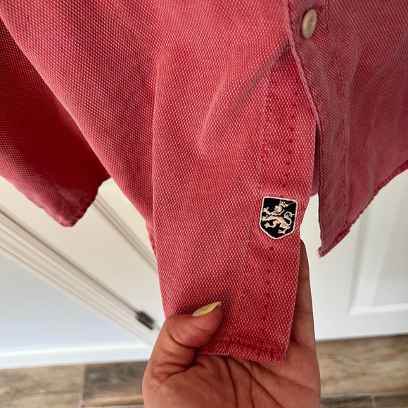 Nat Nast Luxury Originals Silk Blend Hawaiian Camp Shirt Light Red Mens Size L - Picture 4 of 5